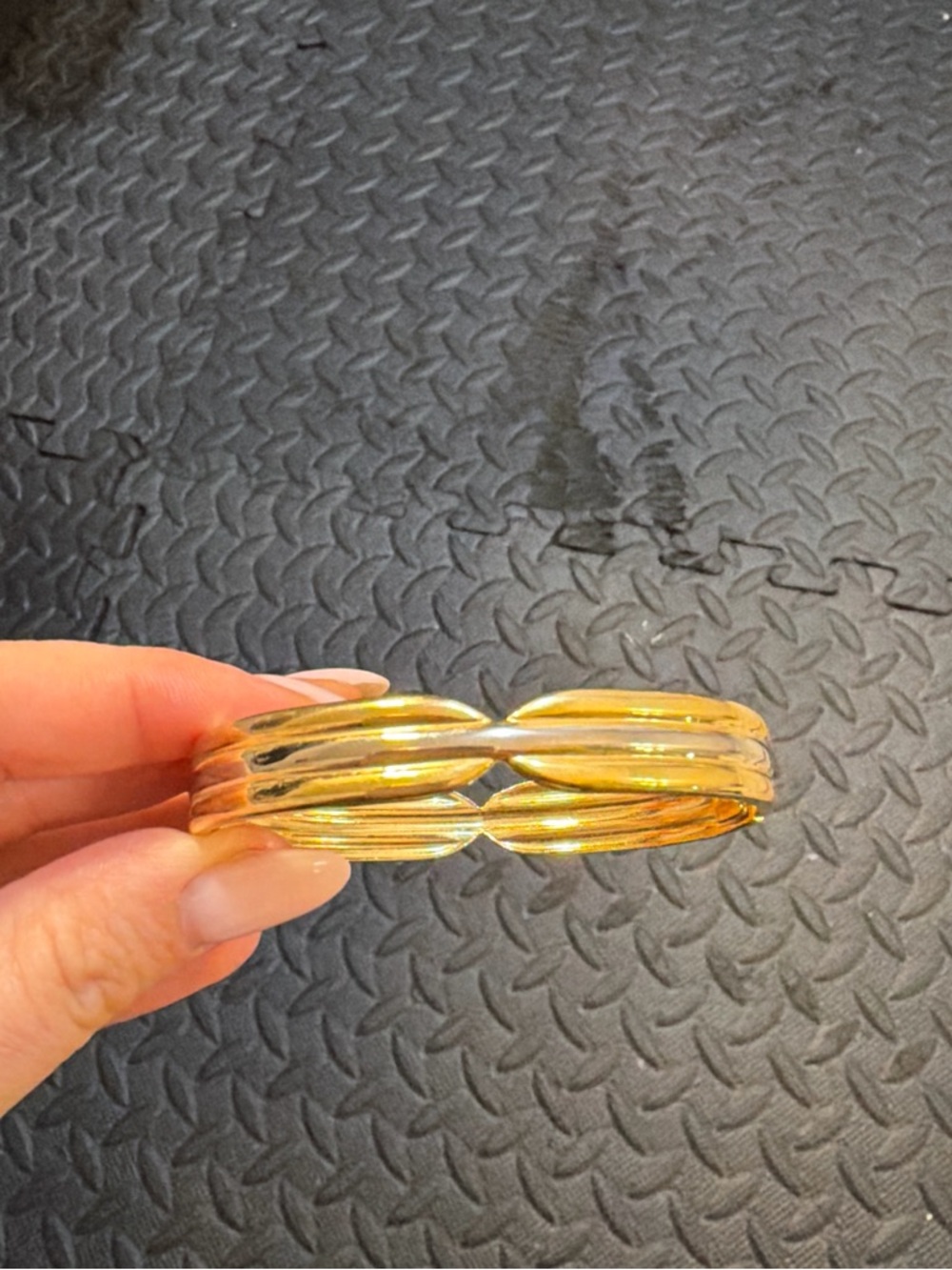 Gold-Tone Women's Open Cuff Bracelet - Elegant Layered Design